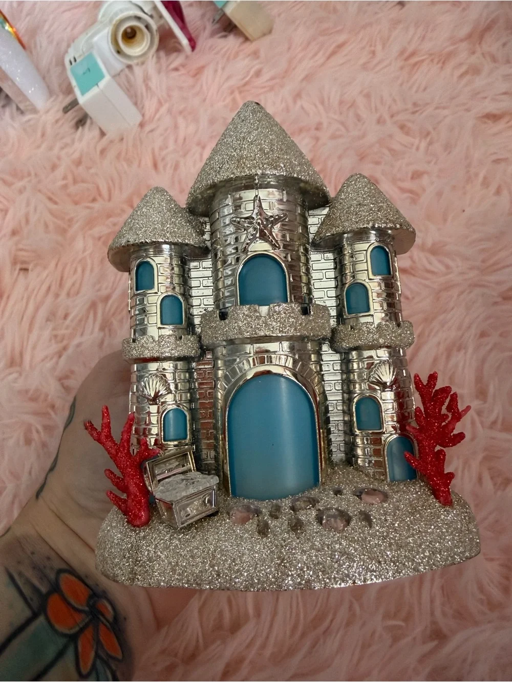 Bath & Body Works Blue Lighted Castle Wall Decor
